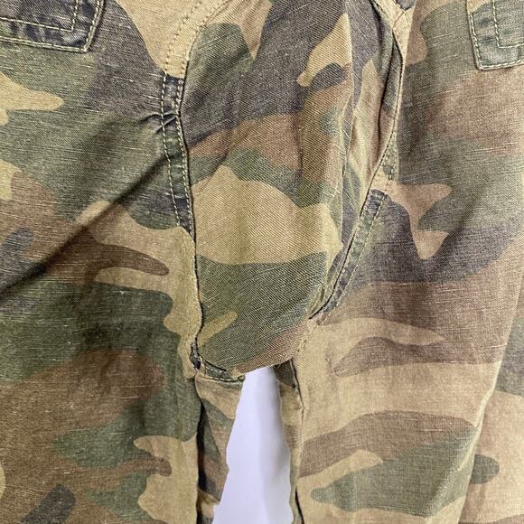 BlankNYC Womens Camo Capri Pants Size 27 Linen Blend Cropped Grunge Gorpcore - Picture 5 of 9